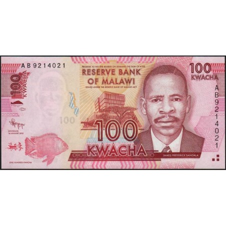 Malawi - Pick 59a - 100 kwacha - Série AB - 01/01/2012 - Etat : NEUF