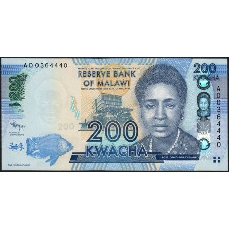 Malawi - Pick 60a - 200 kwacha - Série AD - 01/01/2012 - Etat : NEUF