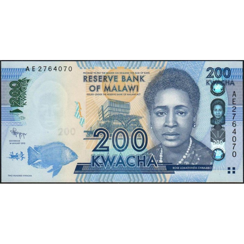 Malawi - Pick 60a - 200 kwacha - Série AE - 01/01/2012 - Etat : NEUF