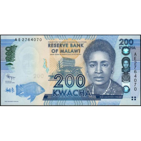 Malawi - Pick 60a - 200 kwacha - Série AE - 01/01/2012 - Etat : NEUF