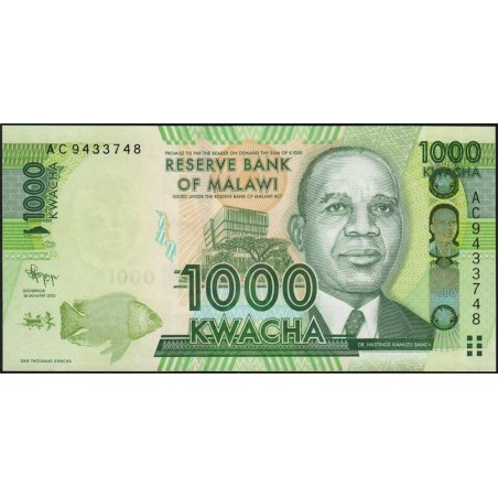 Malawi - Pick 62a - 1'000 kwacha - Série AC - 01/01/2012 - Etat : NEUF