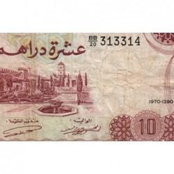 Maroc - Pick 57a_2 - 10 dirhams - Série BB/20 - 1970 - Etat : TB-