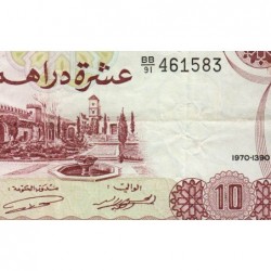 Maroc - Pick 57a_2 - 10 dirhams - Série BB/91 - 1970 - Etat : TTB
