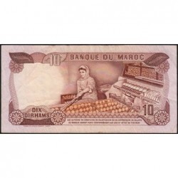 Maroc - Pick 57a_2 - 10 dirhams - Série BD/82 - 1970 - Etat : TTB