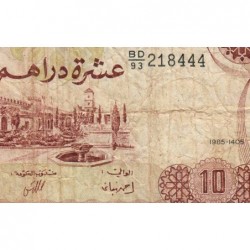 Maroc - Pick 57b - 10 dirhams - Série BD/93 - 1985 - Etat : TB-