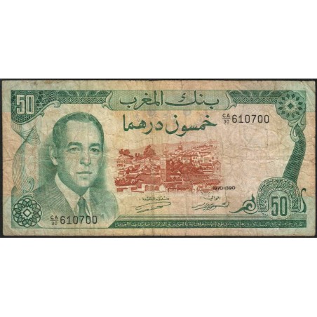 Maroc - Pick 58a_2 - 50 dirhams - Série CA/30 - 1970 - Etat : TB-