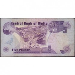 Malte - Pick 35a - 5 liri - Série B/1 - 1979 - Etat : TB+