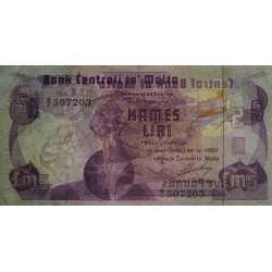 Malte - Pick 35a - 5 liri - Série B/1 - 1979 - Etat : TB+