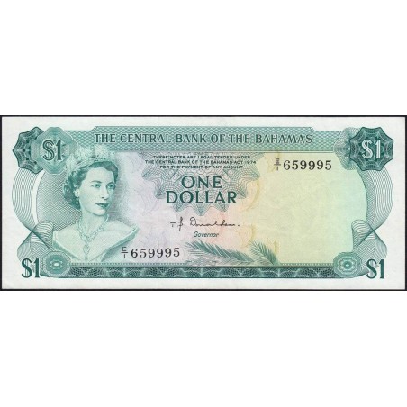 Bahamas - Pick 35a_2 - 1 dollar - Série E/1 - Loi 1974 - Etat : TTB+