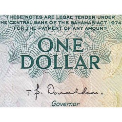 Bahamas - Pick 35a_2 - 1 dollar - Série E/1 - Loi 1974 - Etat : TTB+