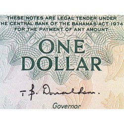 Bahamas - Pick 35a_2 - 1 dollar - Série K/1 - Loi 1974 - Etat : SPL