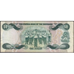 Bahamas - Pick 43a - 1 dollar - Série L - Loi 1974 (1984) - Etat : TB-