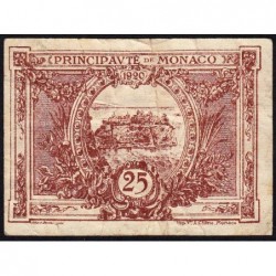 Monaco - Pirot 136-9 - 25 centimes - Sans série -16/03/1920 - Etat : TB