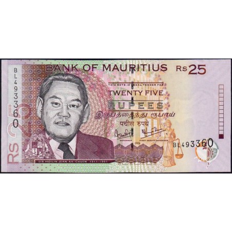 Maurice (île) - Pick 49c - 25 rupees - Série BL - 2006 - Etat : NEUF