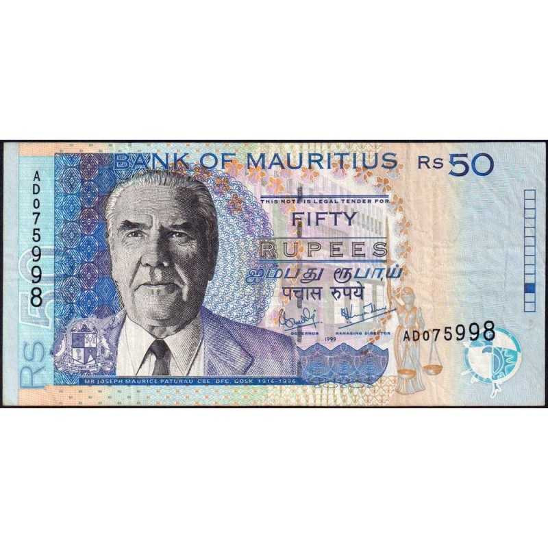 Maurice (île) - Pick 50a - 50 rupees - Série AD - 1999 - Etat : TB+