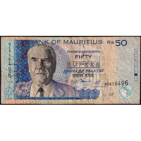 Maurice (île) - Pick 50e - 50 rupees - Série BE - 2009 - Etat : TB-