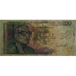 Maurice (île) - Pick 52b - 200 rupees - Série AH - 2001 - Etat : TB