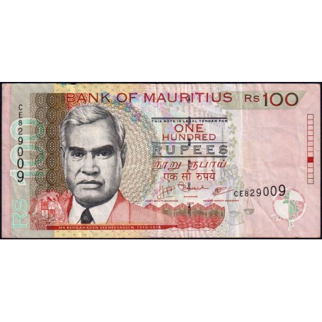 Maurice (île) - Pick 56c - 100 rupees - Série CE - 2009 - Etat : TB+