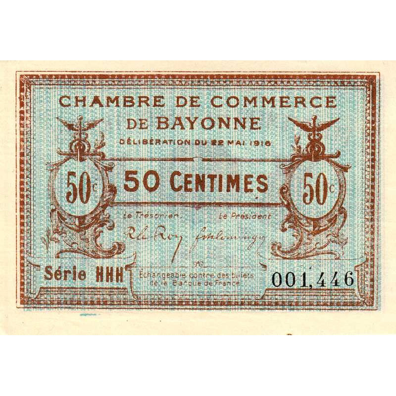 Bayonne - Pirot 21-24 - 50 centimes - Série HHH - 22/05/1916 - Etat : SUP+