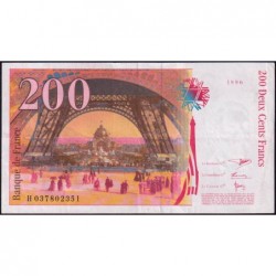 F 75-03a - 1996 - 200 francs - Eiffel - Série H - Etat : TTB