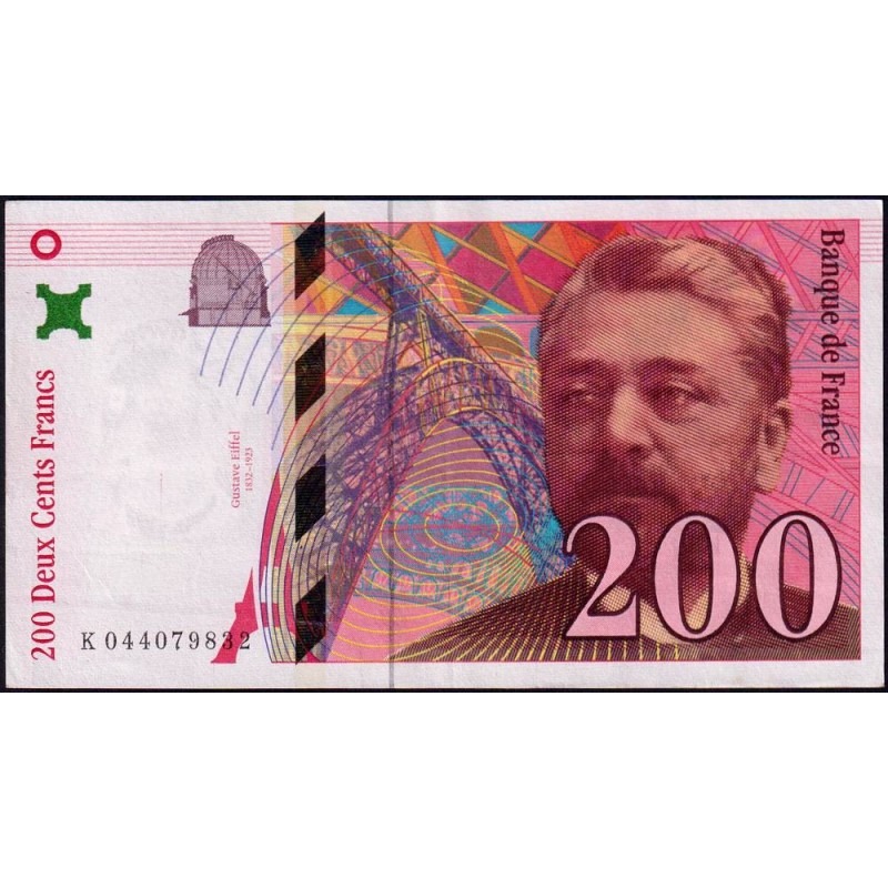 F 75-04a - 1997 - 200 francs - Eiffel - Série K - Etat : SUP