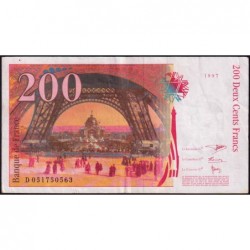 F 75-04b - 1997 - 200 francs - Eiffel - Série D - Etat : TTB-