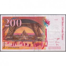 F 75-04b - 1997 - 200 francs - Eiffel - Série F - Etat : TTB