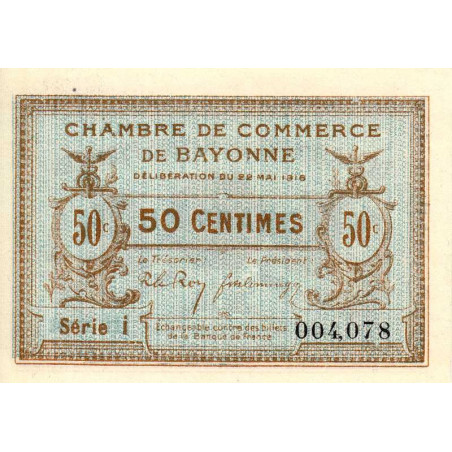 Bayonne - Pirot 21-26 - 50 centimes - Série i - 22/05/1916 - Etat : NEUF