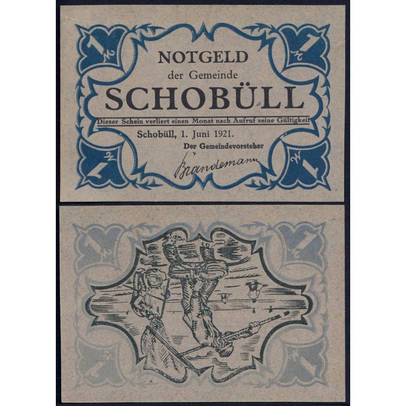 Allemagne - Notgeld - Schobüll - 1 mark - 01/06/1921 - Etat : NEUF