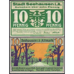 Allemagne - Notgeld - Seehausen-in-Altmark - 10 pfennig - 05/02/1921 - Etat : NEUF