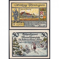 Allemagne - Notgeld - St-Andreasberg-im-Harz - 50 pfennig - 01/10/1921 - Etat : NEUF