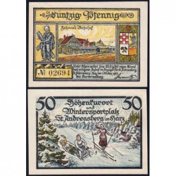 Allemagne - Notgeld - Sankt-Andreasberg-im-Harz - 50 pfennig - 01/10/1921 - Etat : NEUF