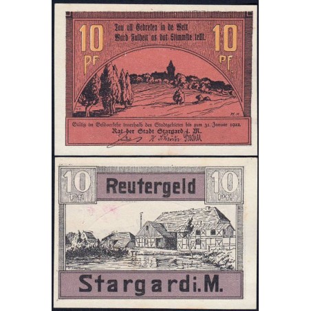 Allemagne - Notgeld - Stargard - 10 pfennig - 1921 - Etat : NEUF