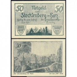 Allemagne - Notgeld - Stecklenberg - 50 pfennig - 09/1921 - Etat : NEUF