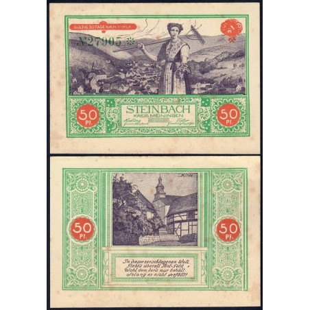 Allemagne - Notgeld - Steinbach - 50 pfennig - 1922 - Etat : SUP+