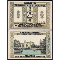 Allemagne - Notgeld - St-Magnus - 25 pfennig - 09/11/1921 - Etat : SPL