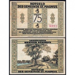 Allemagne - Notgeld - St-Magnus - 75 pfennig - 09/11/1921 - Etat : SUP+