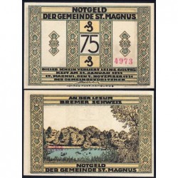 Allemagne - Notgeld - Sankt-Magnus - 75 pfennig - 09/11/1921 - Etat : SPL