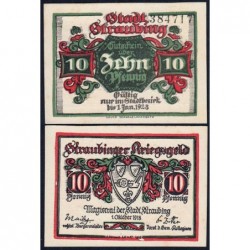 Allemagne - Notgeld - Straubing - 10 pfennig - 01/10/1918 - Etat : NEUF