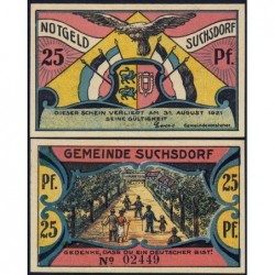 Allemagne - Notgeld - Suchsdorf - 25 pfennig - 1921 - Etat : NEUF