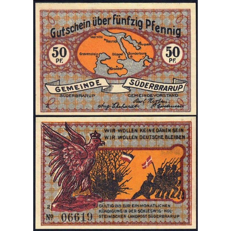Allemagne - Notgeld - Süderbrarup - 50 pfennig - Série 2 - 1921 - Etat : NEUF