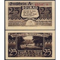 Allemagne - Notgeld - Suderode-im-Harz - 25 pfennig - Série A - 13/05/1921 - Etat : NEUF