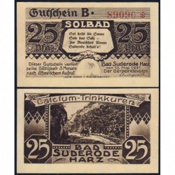 Allemagne - Notgeld - Suderode-im-Harz - 25 pfennig - Série B - 13/05/1921 - Etat : NEUF