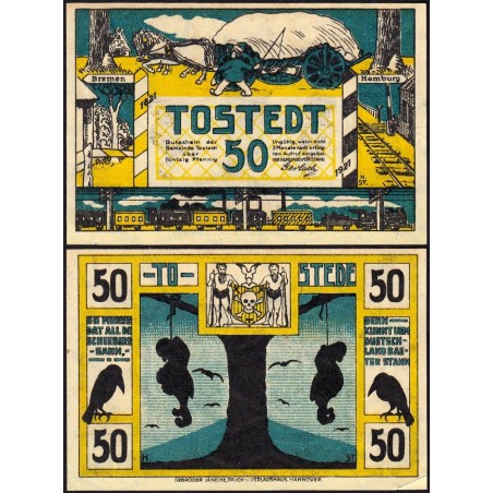 Allemagne - Notgeld - Tosted - 50 pfennig - 1921 - Etat : SUP+