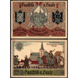 Allemagne - Notgeld - Saalfeld - 75 pfennig - 01/08/1921 - Etat : SPL+