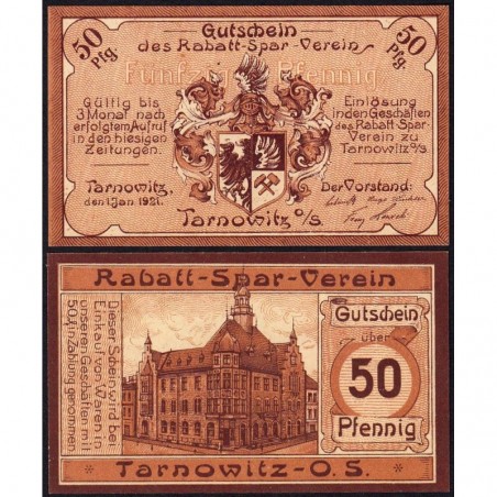 Pologne - Notgeld - Tarnowitz (Tarnowskie Gory) - 50 pfennig - 01/01/1921 - Etat : NEUF