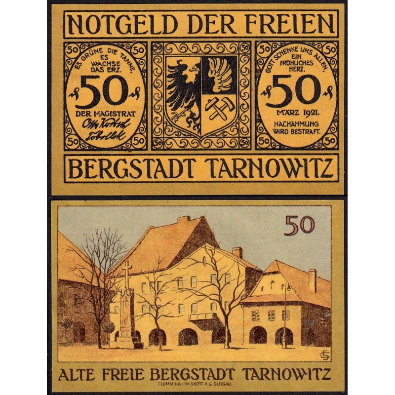 Pologne - Notgeld - Tarnowitz (Tarnowskie Gory) - 50 pfennig - 03/1921 (1922) - Etat : NEUF