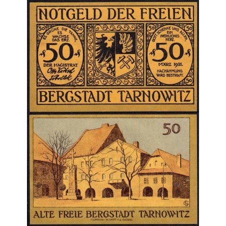 Pologne - Notgeld - Tarnowitz (Tarnowskie Gory) - 50 pfennig - 03/1921 (1922) - Etat : NEUF