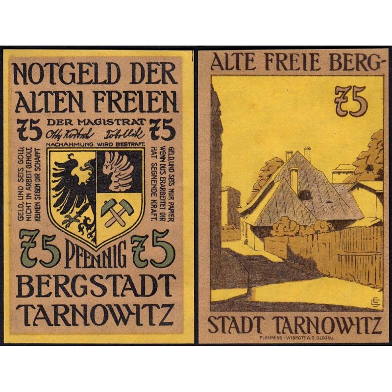 Pologne - Notgeld - Tarnowitz (Tarnowskie Gory) - 75 pfennig - 1922 - Etat : NEUF