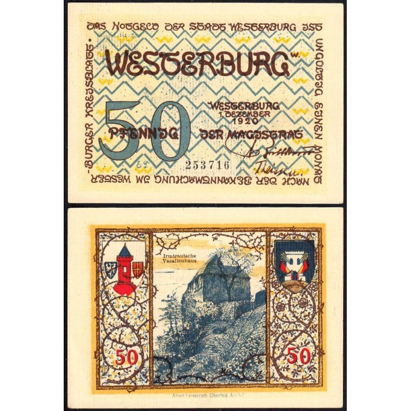 Allemagne - Notgeld - Westerburg - 50 pfennig - 1920 - Etat : SPL+